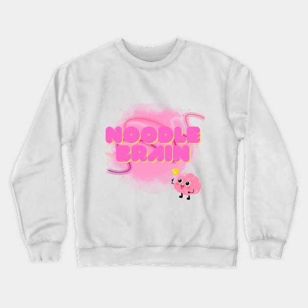 Cute Pink T-shirt for Girls "Noodle Brain" Crewneck Sweatshirt by Naked Patels